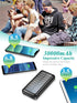 Solar Powered Power Bank - 30000mAh Portable Solar Charger, 2 USB Ports High-Speed Panel External Battery Packs Solar Portable Power Bank for iPho...