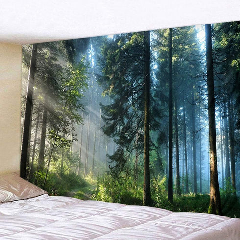 Llamazing Forest Tapestry - Magic Tapestry Curtain for Living Room & Bedroom (Morning Forest, 90.5''L70.8''W) XL...