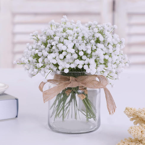 10Pcs 30 Bunches White Babys Breath Artificial Flowers Real Touch Fake Gypsophila Faux Plants for Wedding Garland Wreath Girl Crown Flower bonquet...