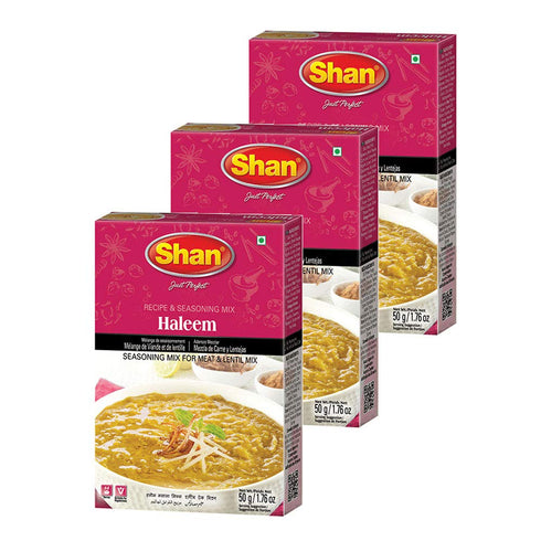 Shan Haleem Recipe and Seasoning Mix 1.76 oz (50g) - Spice Powder for Traditional Meat and Lentil Curry - Suitable for Vegetarians - Airtight Bag ...