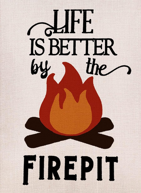 Life is Better by the Firepit Garden Flag Vertical Double Sided, Camper Yard Outdoor Decoration 12.5 x 18 Inch...