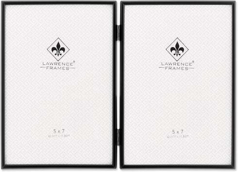 Lawrence Frames Metal Frame, Simply, Black, 5x7 Double...