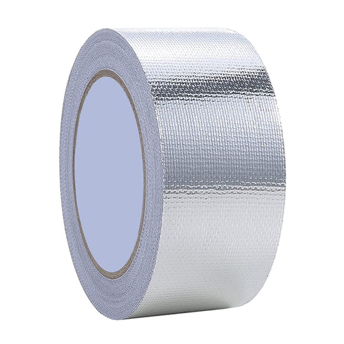 Glass Fiber Cloth Aluminum Foil Tape, Fireproof Self-Adhesive Tape High Temperature Leak Proof Tin Foil Duct Tape Seal Pipe Insulation Tear Resist...