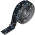 Bling Crystal Rhinestone Ribbon, DIY Self-Adhesive Rhinestone Sticker Ribbon for Wedding Cakes Birthday Crafts Decorations(Black,0.6 Inch Wide)...