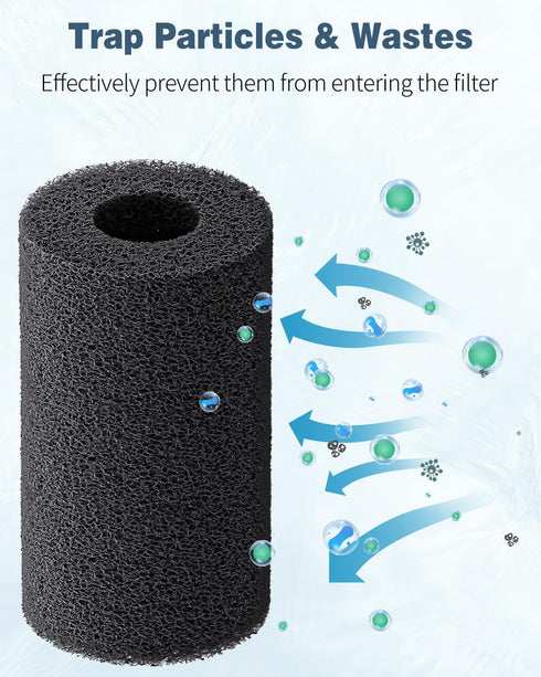 Pawfly 6 Pack Pre-Filter Sponge, Aquarium Filter Sponge 1" Intake Sponge Foam Roll for Small Fish Shrimp Fry Fish Tank Covers Accessories...