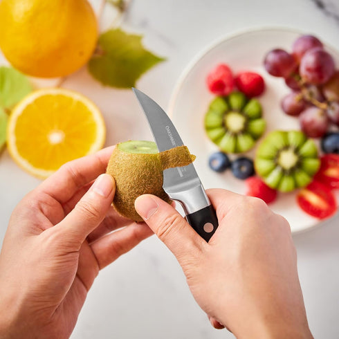 Bird Beak Paring Knife, 2.75 Inch Peeling Knives German Stainless Steel Small Curved Fruit Knifes, Razor Sharp Kitchen Pairing Knives with Ergonom...