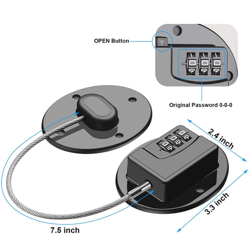 2 Pack Refrigerator Lock - Heavy Duty Combination Fridge Lock, Child Proof Cabinet Locks(Black)...