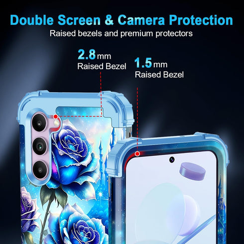 Miqala for Galaxy S23 5G Case,Glow in The Dark Three Layer Heavy Duty Shockproof Full Body Protection Hard Plastic Bumper+Soft Silicone Protective...