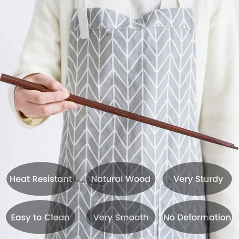 Donxote Wooden Noodles Kitchen Cooking Frying Chopsticks 16.5 Inches Brown Extra Long Set of 2 Pairs...