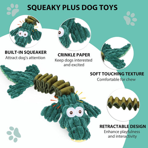 Squeaky Dog Toys for Large Dogs, Cute Puppy Toys, Plush Stuffed Pet Dog Toys with Crinkle Paper, Interactive Tug of War Dog Toys to Keep Them Busy...