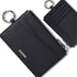 Slim Card Wallet with Keychain for Women & Men, Genuine Leather Credit Card Holder, Small Front Pocket Wallets with Coin Pouch, Black, Ultra Thin,...