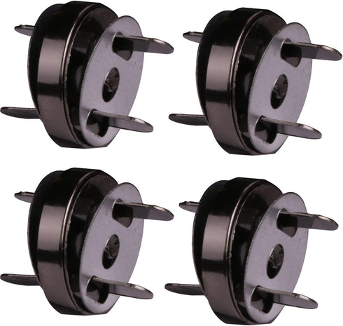 Mini Skater Round Magnetic Snaps Bag Button Clasps Closure Purse Handbag with Washer Nickel? 6-Pack (18mm, Black)...