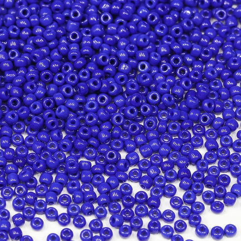Opaque Dark Blue Color Loose Seed Beads About 4000pcs in Box 8/0 Glass Craft Seed Beads for Jewelry Making, Hole 0.7mm (Dark Blue)...
