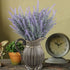 GTIDEA 4pcs Artificial Flowers Flocked Plastic Lavender Bundle Fake Plants Wedding Bridle Bouquet Indoor Outdoor Home Kitchen Office Table Centerp...