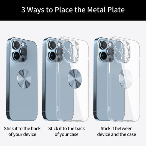 Metal Plate Sticker 2 Pack for Magnetic Phone Car Mount Holder Cradle Adhesive (Compatible with Magnetic Mounts) - CD Pattern 1.26 inch Round Univ...