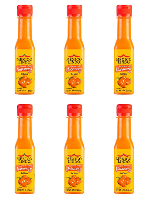 Mexico Lindo Red Habanero Hot Sauce | Real Red Habanero Chili Pepper | 78,200 Scoville Level | Enjoy with Mexican Food, Seafood & Pasta | 5 Fl Oz ...
