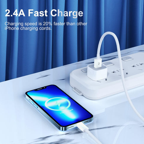 iPhone Charger 6 Feet Apple MFi Certified, Lightning Cable 6FT Fast Charging Cord Compatible with iPhone 14 13 12 11 Pro Max XR XS X 8 7 Plus 6S /...