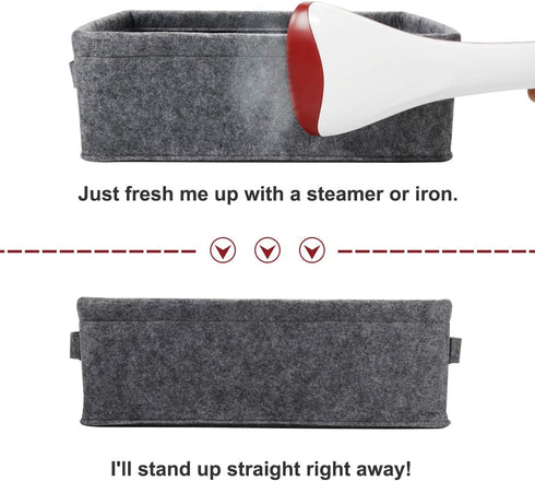 Small Basket Shallow Storage Baskets Felt Storage Basket Bin Long Narrow Basket for Towels Dog Cat Toys Office Supplies Dippers Baby Toys Storage ...