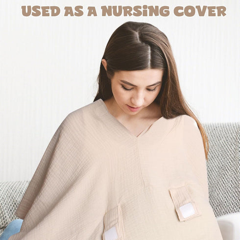 Baby Car Seat Cover Muslin Infant Carseat Canopy, Peekaboo Opening Car Seat Covers, Unisex Large Universal Fit Lightweight Breathable Newborn Brea...