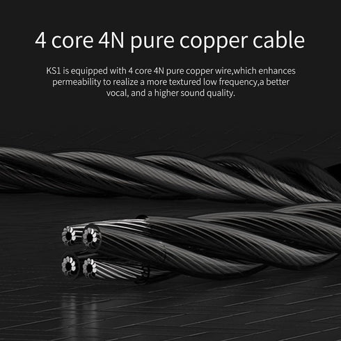 KBEAR KS1 Wired in ear Headphones, Deep Bass iem Earbuds Noise Cancelling in ear Monitors Earphones with 1DD Driver, Ear Hooks Cable for Gaming Co...