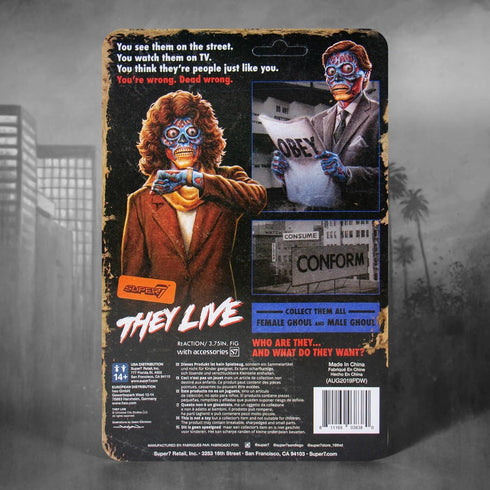 Super7 They Live Male Ghoul - 3.75" They Live Action Figure with Accessories Classic Horror Collectibles and Retro Toys...