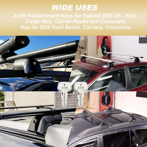 A150 SKS roof rack key,Replacement Key for Yakima SKS Ski, Roof, Cargo Box, Carrier Racks and Crossbars.(Code A150-2 pcs)...