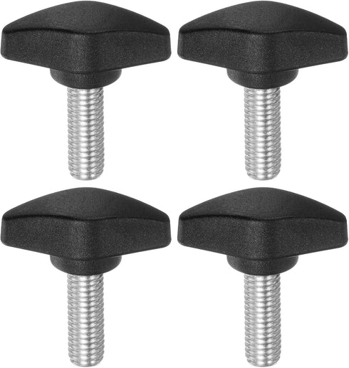 4pcs Tee Wing Knobs Thumb Screws M8 x 20mm Standard Male Thread Plastic T Knobs Handles Hand Clamping Knobs Grip Thumbscrew, Black...