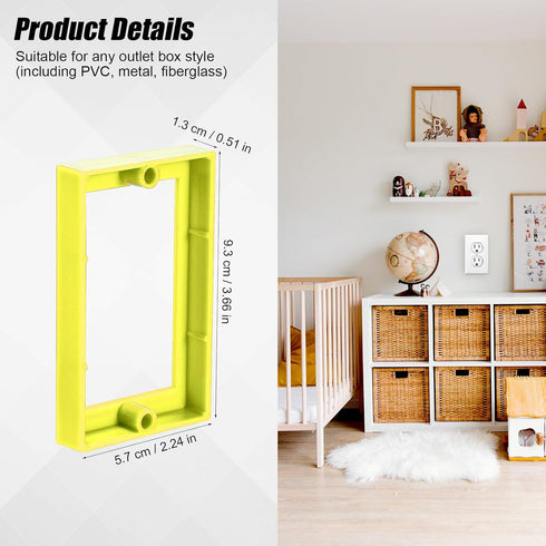 4pcs Single Gang Outlet Box Extender, 1/2 Inch Electrical Outlet Extender Receptacle Extender Outlet Extension Wall Socket Box for Electrical Box ...