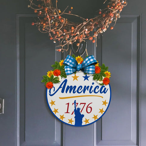 12pcs Independence Day Welcome Stencil for Painting on Wood 4th of July Half Round Stencils 12inch Free Combination America Flag Freedom Star Sten...
