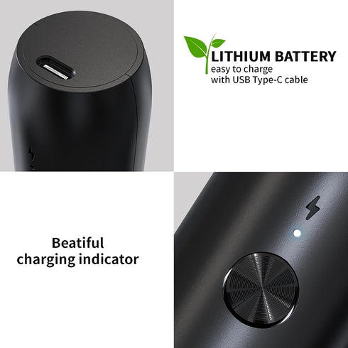 Electric Milk frother Handheld, 500mAh Type-C Rechargeable Mini Blender for Coffee, Hot Chocolate, Eggs, Juice, and more. Glossy Black Finish....