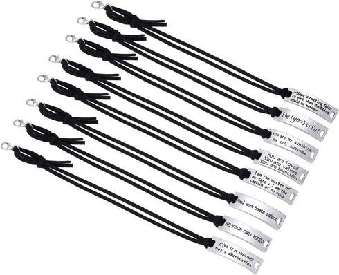 Hicarer 30 Pieces Women Inspirational Leather Bracelets Adjustable Motivational Quotes Words Engraved Bangle Bracelets Gift...