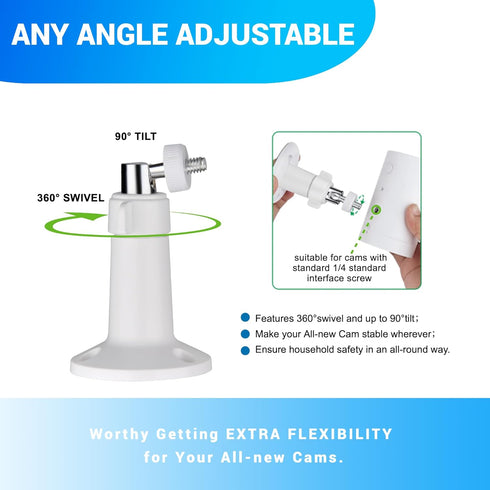 Adjustable Wall Mount for Arlo Pro/Pro 2,/Ultra/Pro 3/Pro 4/ Essential Spotlight Camera, Indoor/Outdoor Mounting Bracket for Your Surveillance Cam...
