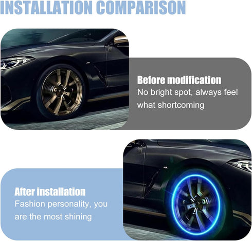 6 PCS Car Hot Wheels Wheel Hub Light, American Style Flashing Breathing Light with Inner Tube Valve, Cool Lighting Modification Accessories, for M...