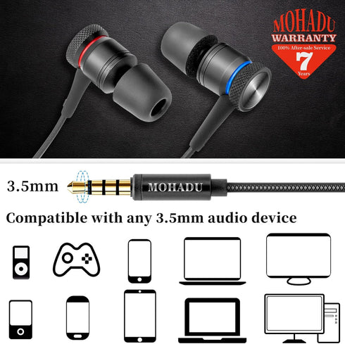 Earphones Wired Earbuds with Microphone Wired in-Ear Headphones Magnetic Noise Canceling 3.5mm Earbuds for Xiaomi,Huawei,Samsung,LG etc Wired Earp...