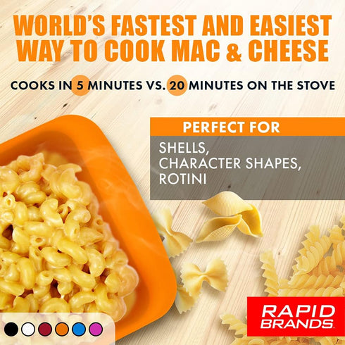 Rapid Mac Cooker | Microwave Macaroni & Cheese in 5 Minutes | Perfect for Dorm, Small Kitchen or Office | Dishwasher Safe, Microwaveable, BPA-Free...
