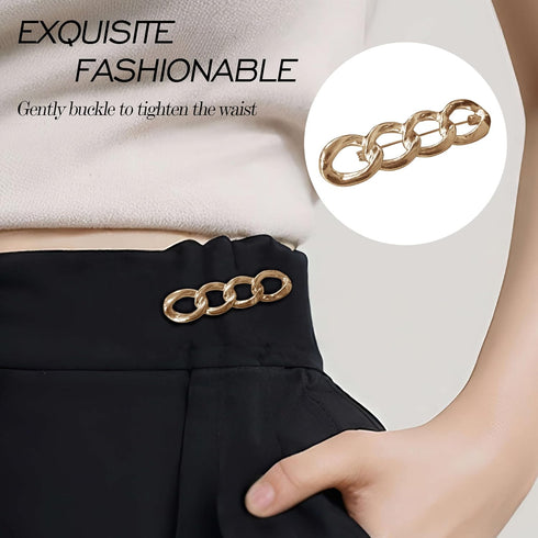 4 Sets Adjustable Jeans Button, No Need to Sew Detachable Button Pins, Perfect Fit Detachable Instant Button. (Golden Circle)...