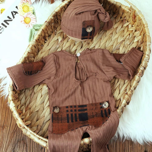 Newborn Photography Props Boys Girls Outfits Infant Photoshoot Romper Suits with Hat Baby Photo Shoot Props Outfits...