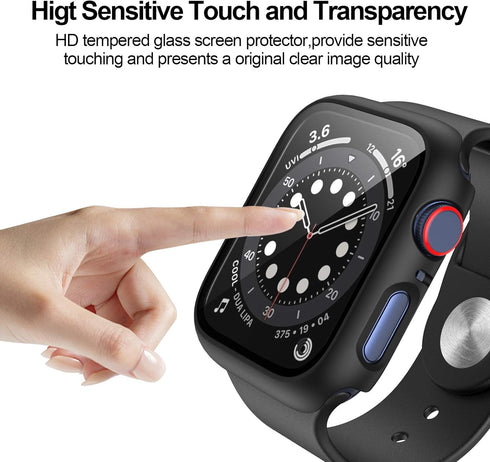 6 Pack Hard Case Compatible for Apple Watch Series 3 38mm with Built-in Tempered Glass Screen Protector,JZK Thin Bumper Full Coverage Bubble-Free ...
