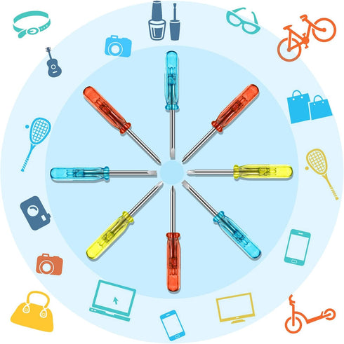 20 Pcs Mini Screwdriver Keychain Set Each Set Includes 3 Mini Slotted Screwdrivers Flathead Screwdriver Y-shaped Screwdrivers in a Portable Pouch ...