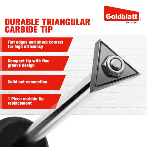 Goldblatt Grout Removal Tool with Replacement Carbide Tip - Professional Grout Cleaner, Caulking Remover, Scraper with Soft-Grip Handle, for Clean...