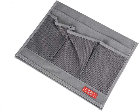 Bedside Storage Organizer, Table Cabinet Bedside Organizer Caddy for Remotes Phone Glasses (Classic 4 Pockets-Grey)...