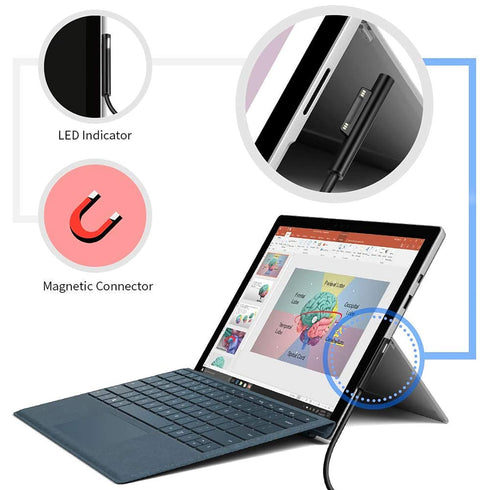 Surface to USB C Charging Cable (Female USB-C, 20 cm), Compatible with Microsoft Surface Pro 7/6/5/4/3 Go3/2/1 Laptop4/3/2/1, Requires 45W 15V/3A ...