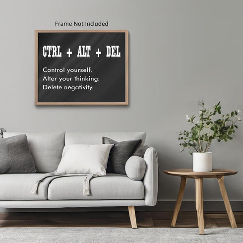 Posterizer 1 pcs-control yourself-encouraging fun quote-Comedy Art-Motivational & Inspirational Art-Gift for Daughter, Son, Kids-Decor for Home & ...