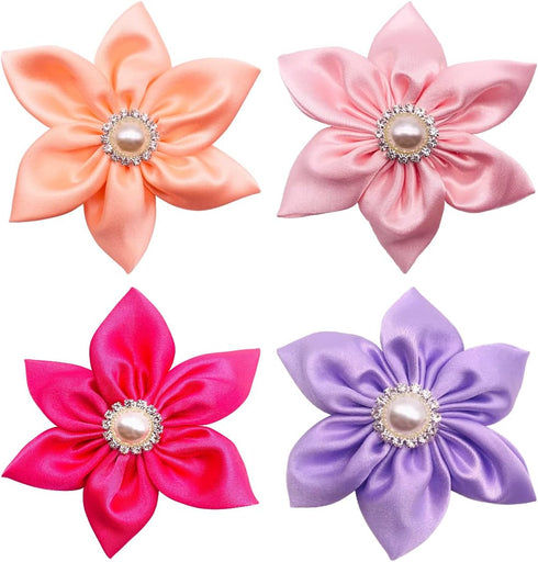 PET SHOW 4pcs Dog Flowers Collar Charms Slides Attachment Accessories For Small Medium Large Dogs Cat Puppy Bows Grooming Supplies…...