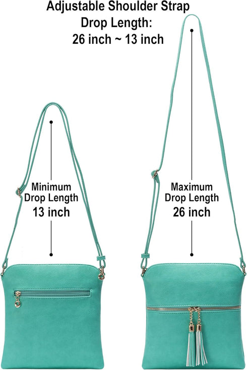 Solene Womens Lightweight Medium Crossbody Purse with Tassel, Perfect Size Crossbody Bags for Daily Use, travel...