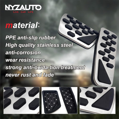 Non-Slip Foot Pedal Pads Compatible with Wrangler JL 2018-up/Gladiator 2019-up,at No Drilling Aluminum Brake and Accelerator Pedal Covers...