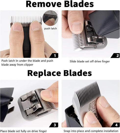 Detachable Ceramic Pet Clipper Blades,Size-10 Blade Compatible with Most Andis,Oster,Wahl A5 Clippers,Made of Ceramic Blade Cutter and Carbon Stee...