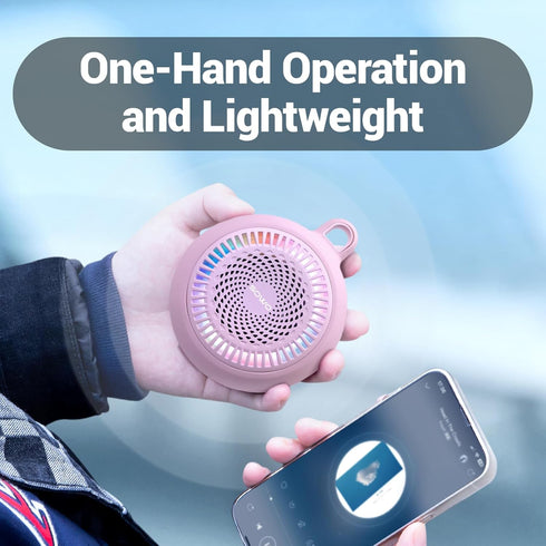 Bluetooth Shower Speaker Waterproof - Small Portable Bluetooth Speaker Wireless with Clip - Powerful Bass and Louder Volume - Colorful Lights and ...