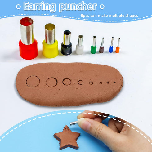 MEMOVAN Polymer Clay Cutter Set 24 Shapes Clay Earring Cutters with Earring Tool Accessories for for Polymer Clay Earring Jewelry Making Supplies...