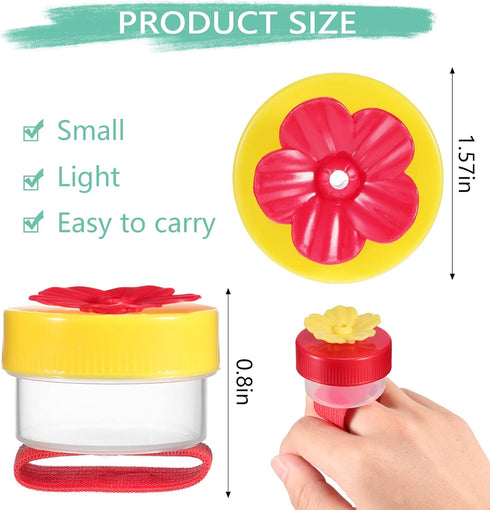 Zopeal 2 Pieces Hummingbird Wrist Feeder for Outdoor Hummingbird Hand Feeder Feeding Perch Hand Feed with Adjustable Strap Flower Hand Held Mini H...